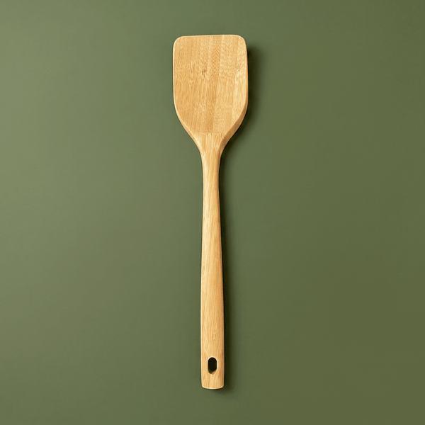 Bamboo Spatula kitchen utensil with straight-edge design