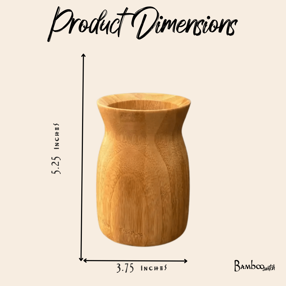 Bamboo Utensil Holder shown from a different angle