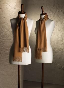 Basel 100% Vicuña scarf in camel – ethically sourced vicuña fiber by Purely Alpaca