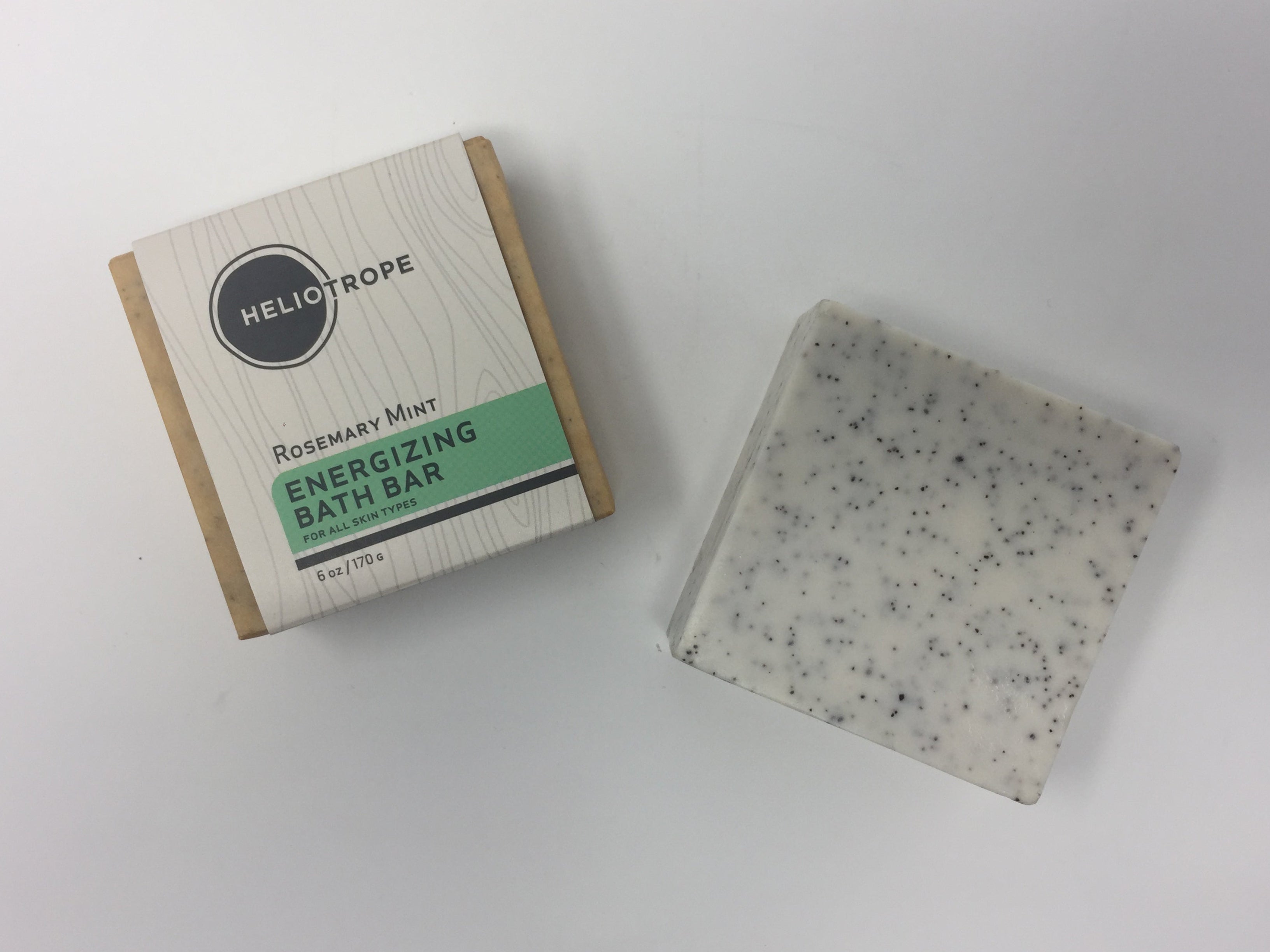Heliotrope Rosemary Mint Energizing Bath Bar on a white background