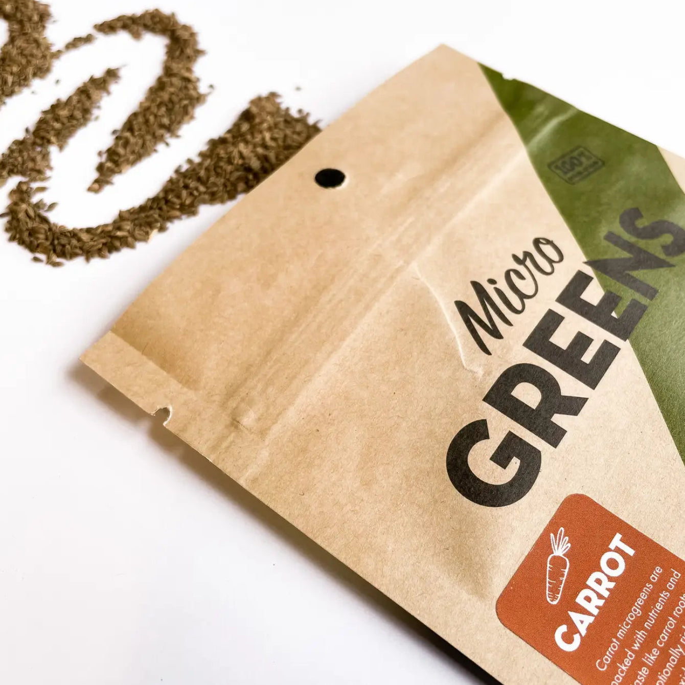 Carrot microgreens seeds by Seattle Seed Company for growing sweet aromatic carrot-top greens at home in trays