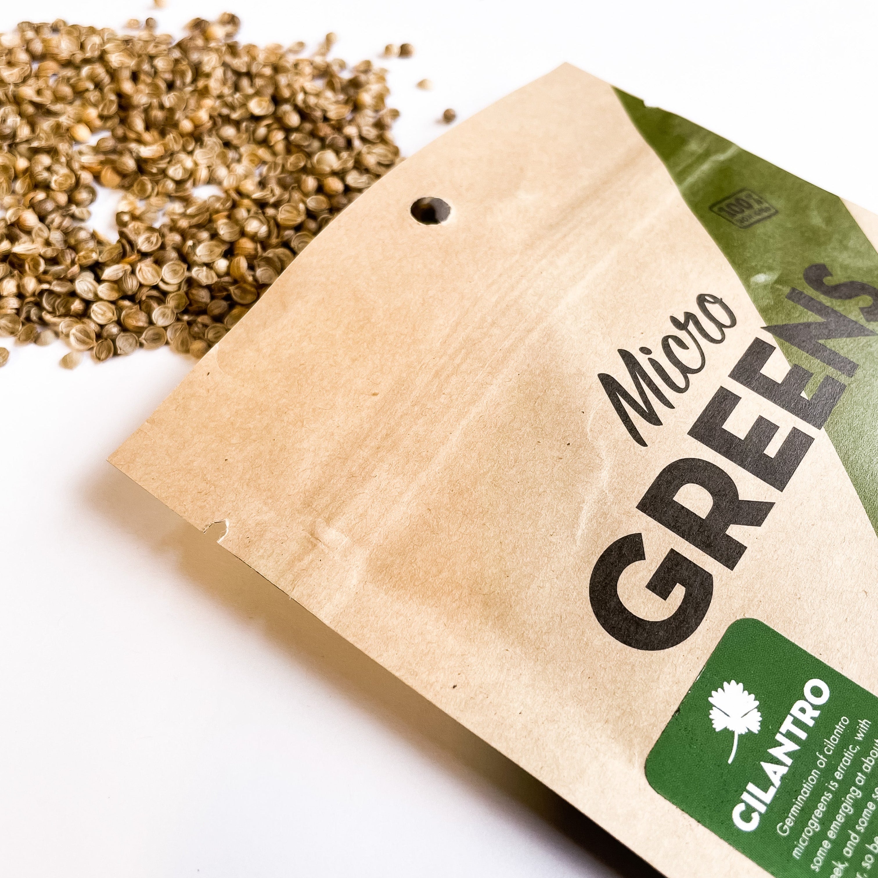 Seattle Seed Company cilantro microgreens seeds for growing fresh herbs at home in trays