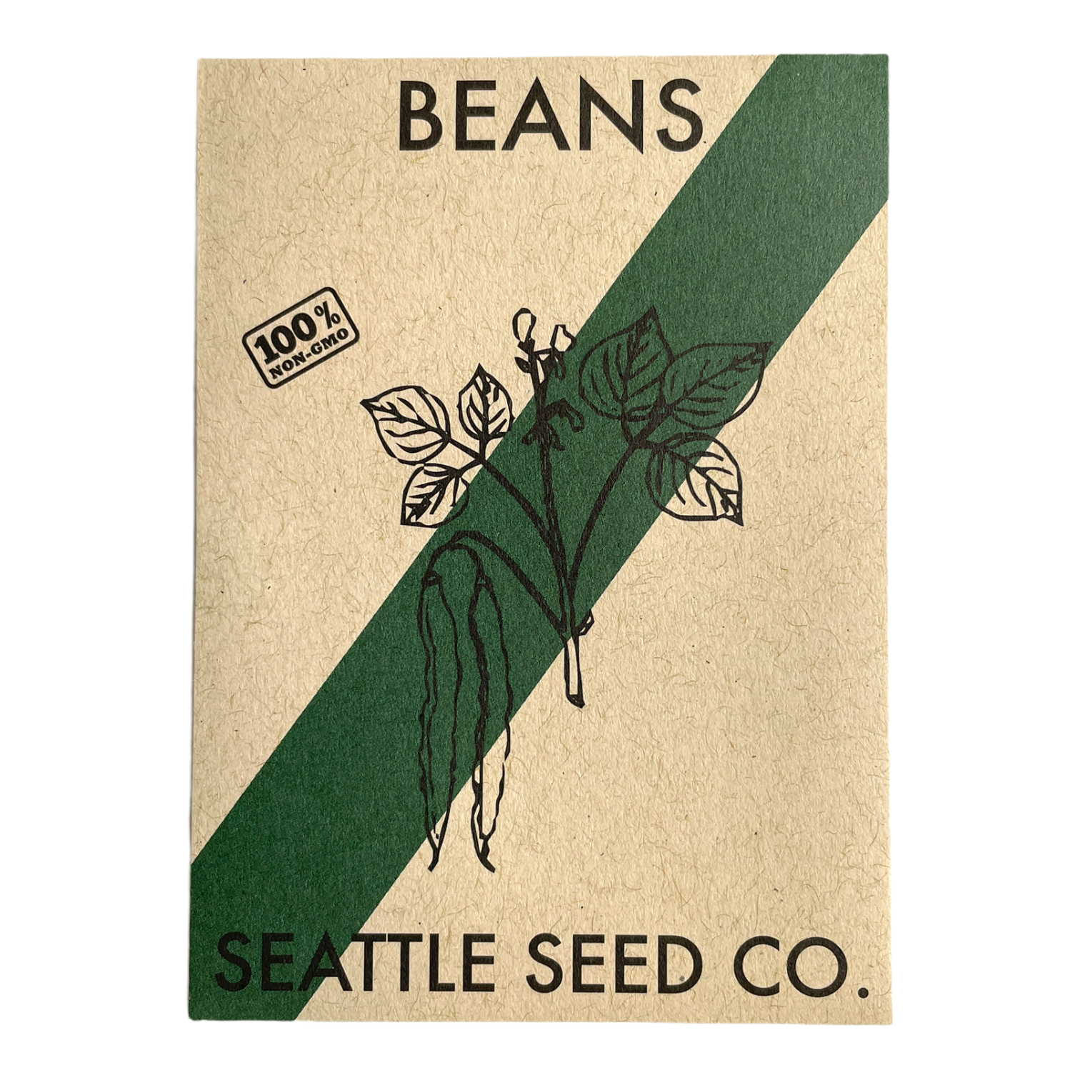 Venice bush bean seeds packet from Seattle Seed Company showing dark green snap bean variety