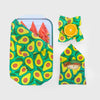 Set of 3 avocado print beeswax food wraps in small, medium and large sizes by Meli Wraps