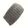 Gray knitted headband on a white background