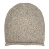 Gray knit beanie on a white background