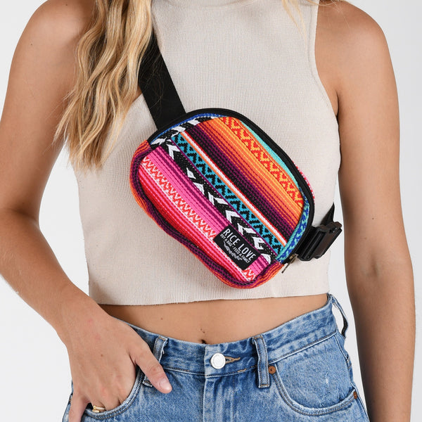 Belt Hip Pack - Upcycled Jute Fanny Pack by Rice Love