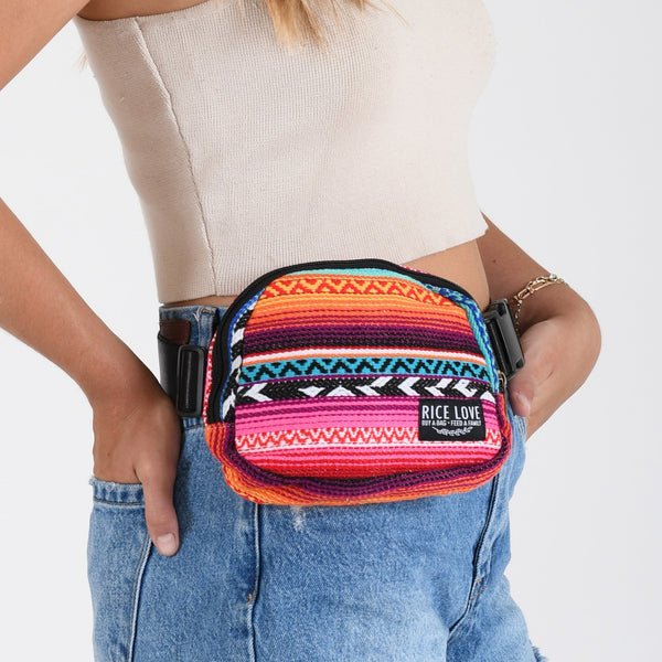 Belt Hip Pack - Upcycled Jute Fanny Pack by Rice Love