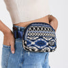 Belt Hip Pack in the Aasha design featuring a blue pattern