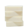 Three stacked bars of soap on a white background. 3-ingredient natural soap bar with coconut oil, shea butter & sunflower oil — dermatologist approved for eczema, psoriasis & sensitive skin. Safe for babies. Shop now.