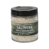 Jar of Saltverk Birch Smoked Salt on a white background
