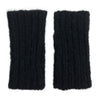 Pair of black knitted arm warmers on a white background