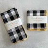 Black gingham check cloth napkins set of four with honey mustard trim