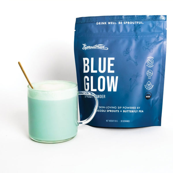 Blue Glow Sprout Powder skin-loving blue latte and face mask powder, product image 4