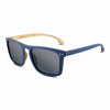 Blu Wayfinder maple wood sunglasses side profile showing natural wood grain texture