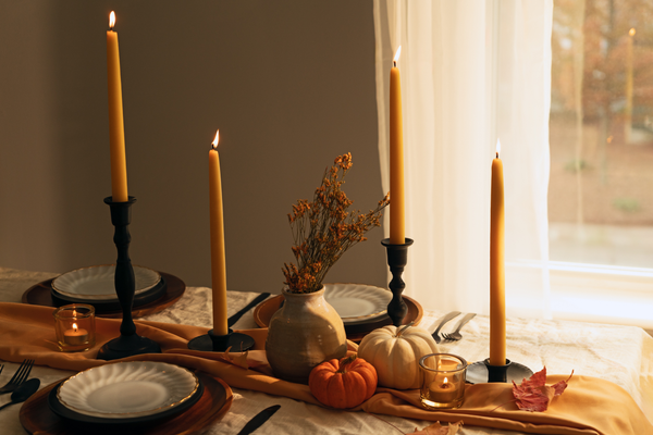 Hand-Dipped Beeswax Taper Candles - Bulk 4-Pair Bundle