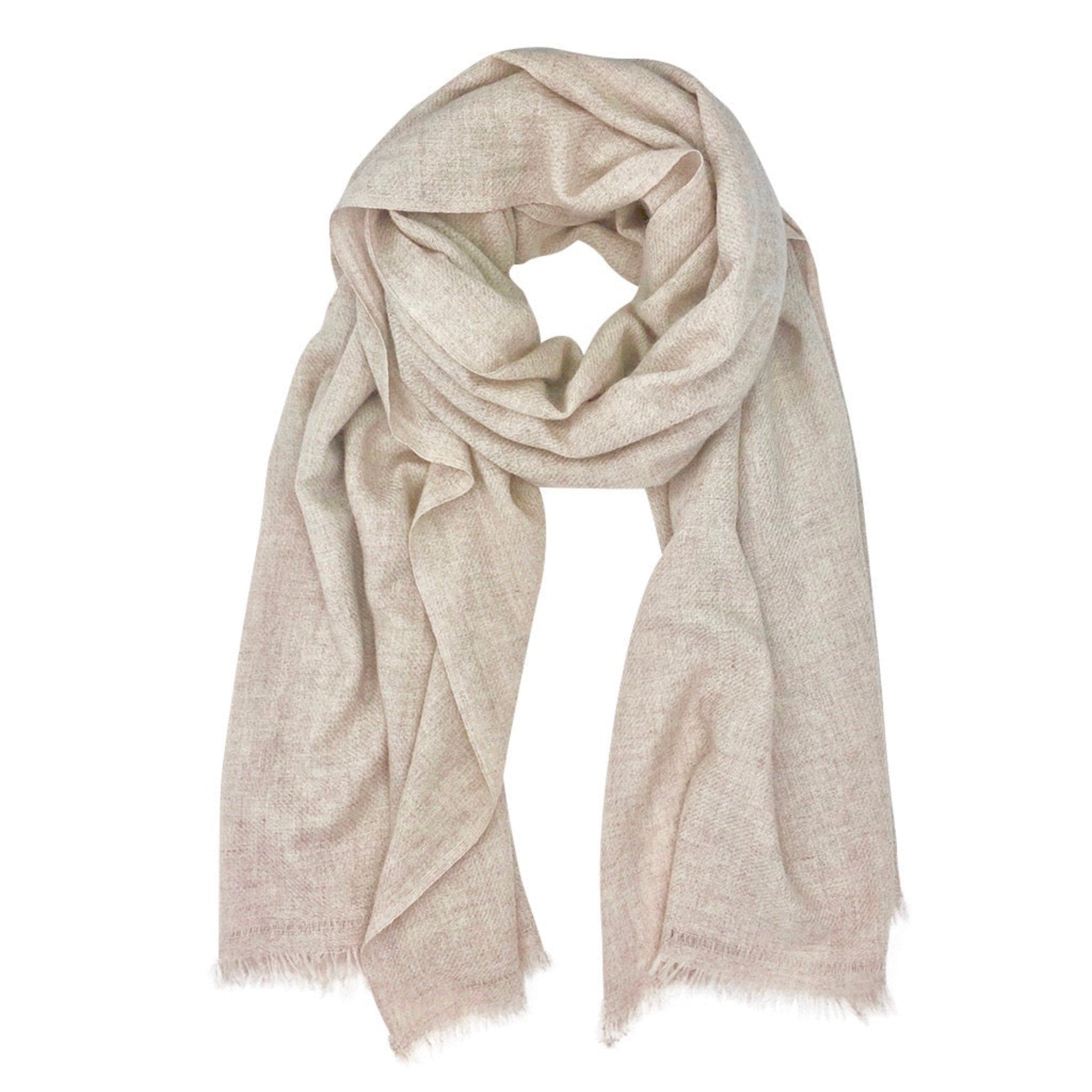 Beige scarf on a white background