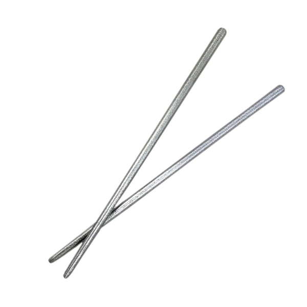 Two metal rods on a white background