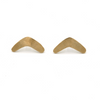 Fair Anita boomerang brass stud earrings – recycled metal, nickel free, 1 inch