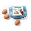 Elseware Unplug bouncy rubber eggs set of 6 displayed outside an egg carton on a white background