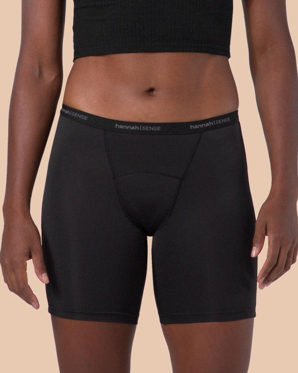 hannahSENSE boyshorts period underwear in black — organic cotton leakproof design