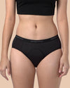 hannah⋮SENSE Brief Heavy period underwear in black – full coverage organic cotton design