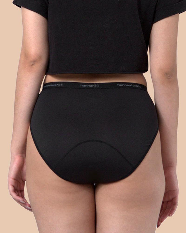 hannahSENSE Brief Light period underwear fabric and absorbency layers close-up