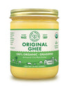 Jar of Original Ghee with a green label on a white background