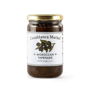 Casablanca Market Black Olive Tapenade 9.9 oz jar on a white background
