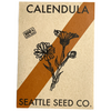 Calendula Pacific Beauty seed packet from Seattle Seed Company with colourful blooms on the label