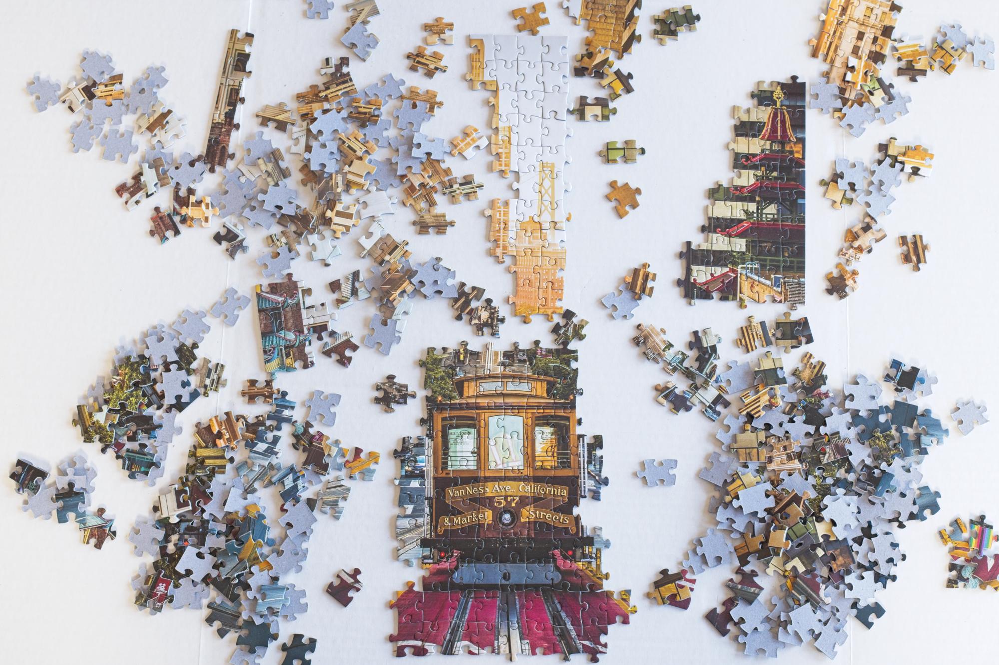 Detail of the California St Cable Car puzzle image from San Francisco photography by Emanuel DeSousa