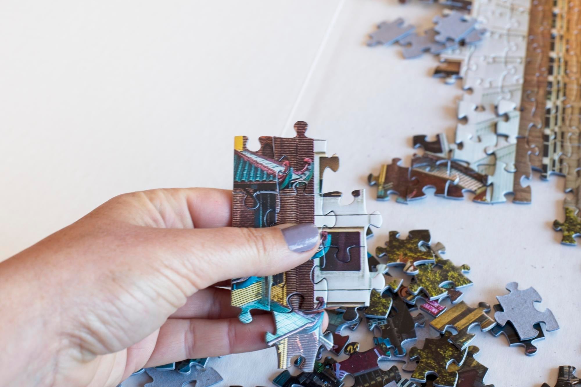 Close-up of California St Cable Car jigsaw puzzle pieces