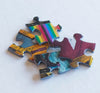 California St Cable Car puzzle pieces from the Oakland Puzzle Company