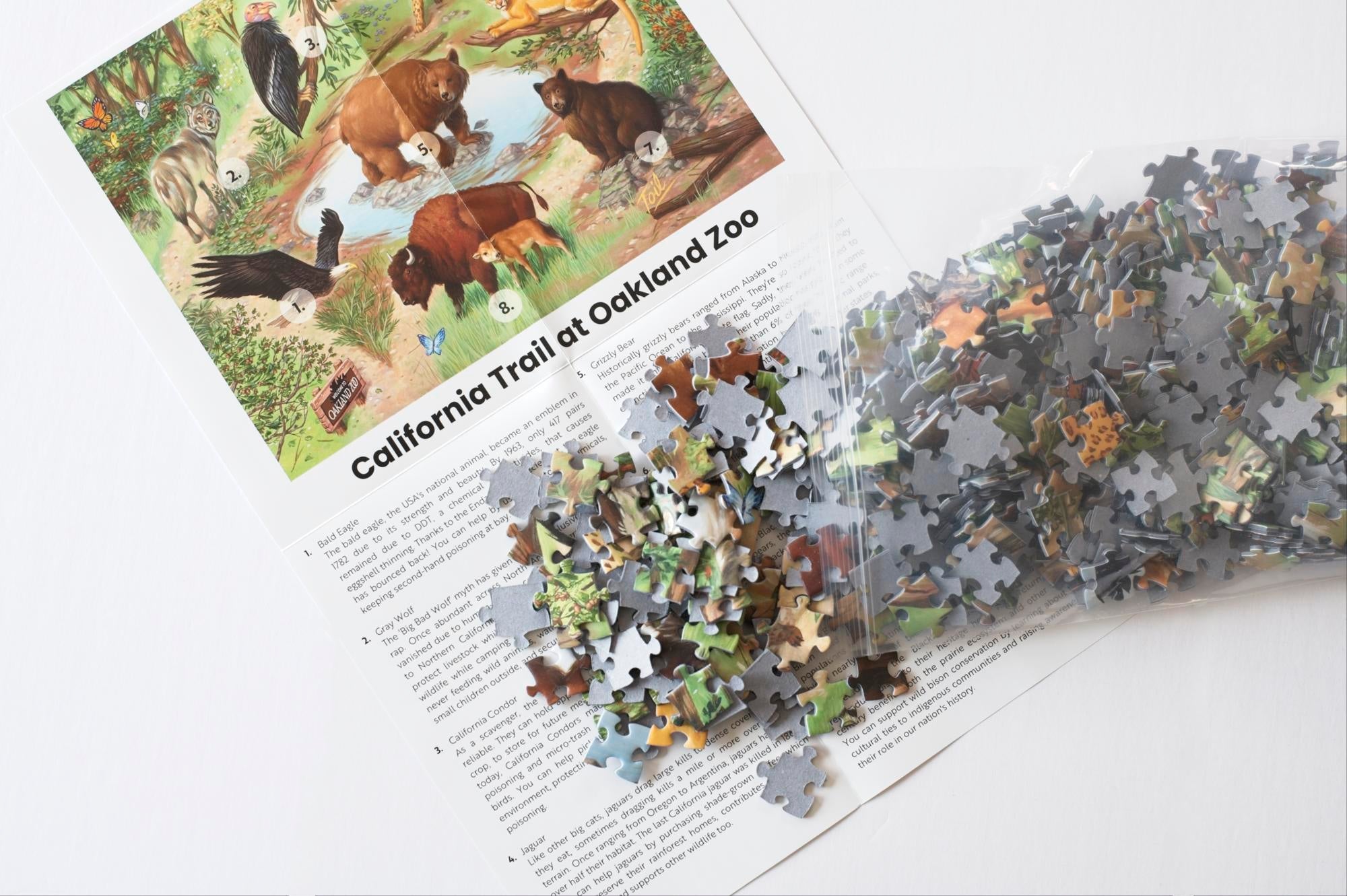 Reusable resealable bag for the California Trail 500-piece jigsaw puzzle