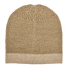 Beige knit beanie on a white background