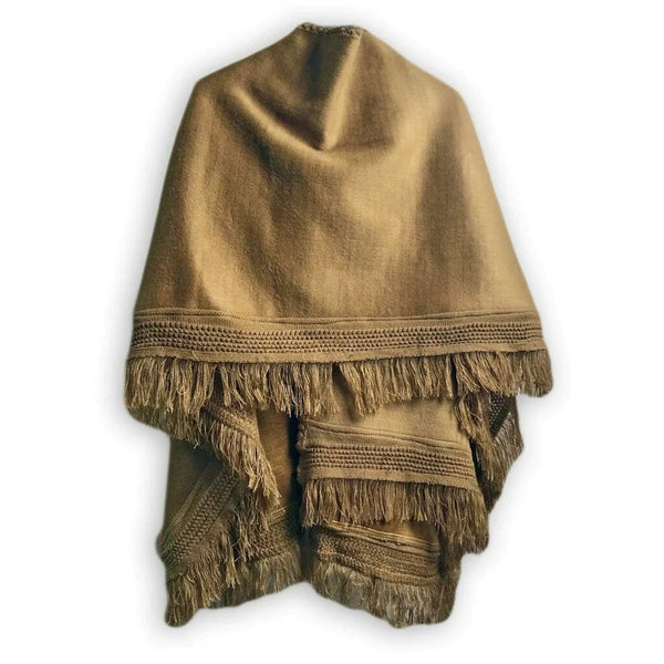 Alpaca Cotton Blend Cape Wrap Poncho – Solid Colour | Purely Alpaca