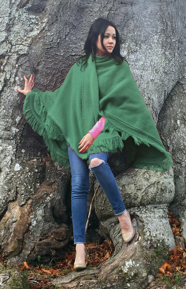 Alpaca Cotton Blend Cape Wrap Poncho – Solid Colour | Purely Alpaca