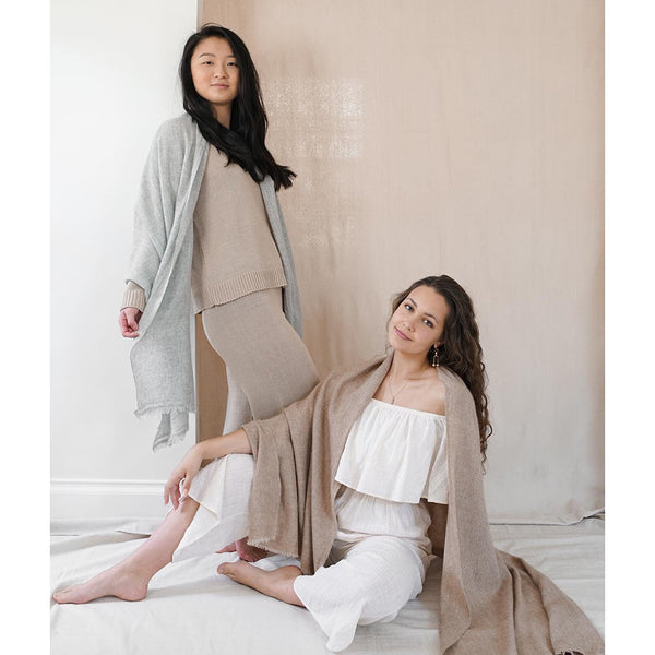 Beige Handloom Cashmere Scarf