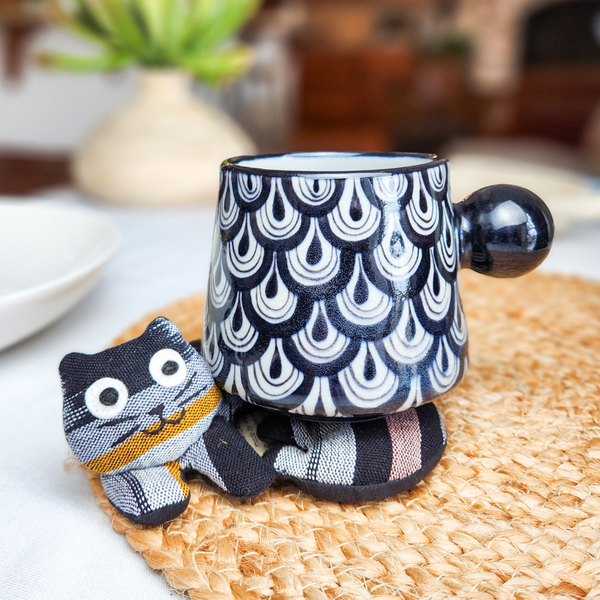 Spiced Cat Trivet – Microwavable Mug Warmer | Handmade & Fair Trade