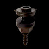 Metal valve or fitting on a black background