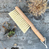 Multi-purpose gardener's brush with smooth solid beechwood handle and natural sisal bristles, 11.5 inches long