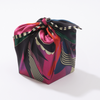 Chalice reusable silk furoshiki wrap by Essery Waller styled as eco-friendly gift wrapping – close-up of print detail