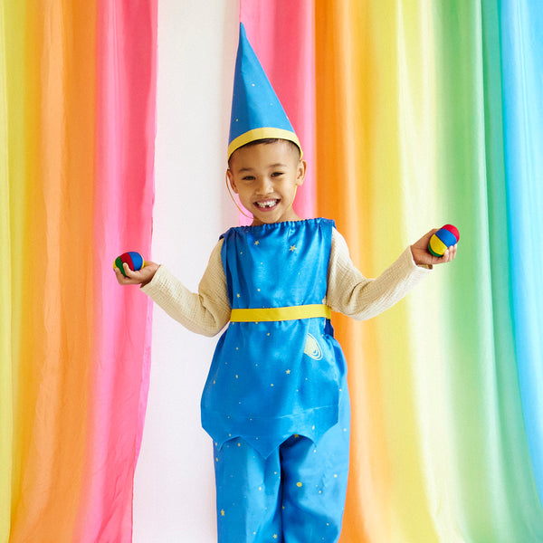 Unleash your child's inner jester with our Star Jester Costume. This complete set includes a tunic, pants, and hat for endless fun and imaginative play. Perfect for parties, Halloween, and everyday adventures.