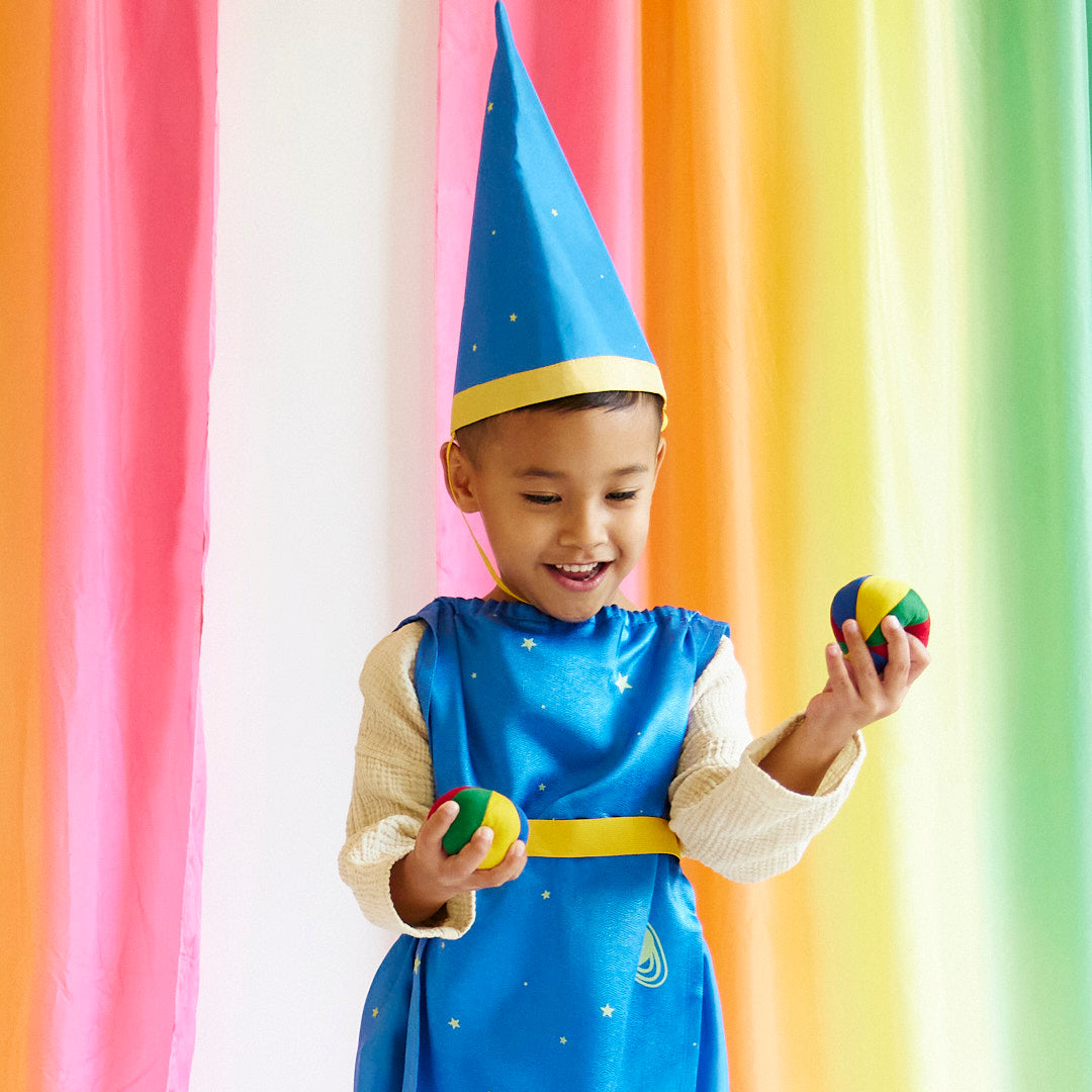 Unleash your child's inner jester with our Star Jester Costume. This complete set includes a tunic, pants, and hat for endless fun and imaginative play. Perfect for parties, Halloween, and everyday adventures.