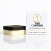 Upcycled coffee soap with packaging labeled '2nd Ground' on a white background