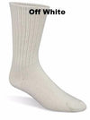 Off-white sock on a white background with 'Off White' text above. Classic Alpaca Socks – soft, breathable, and versatile for year-round wear. Ethically made in Peru. Shop timeless alpaca comfort today.