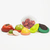 Set of toy fruits and vegetables on a white background