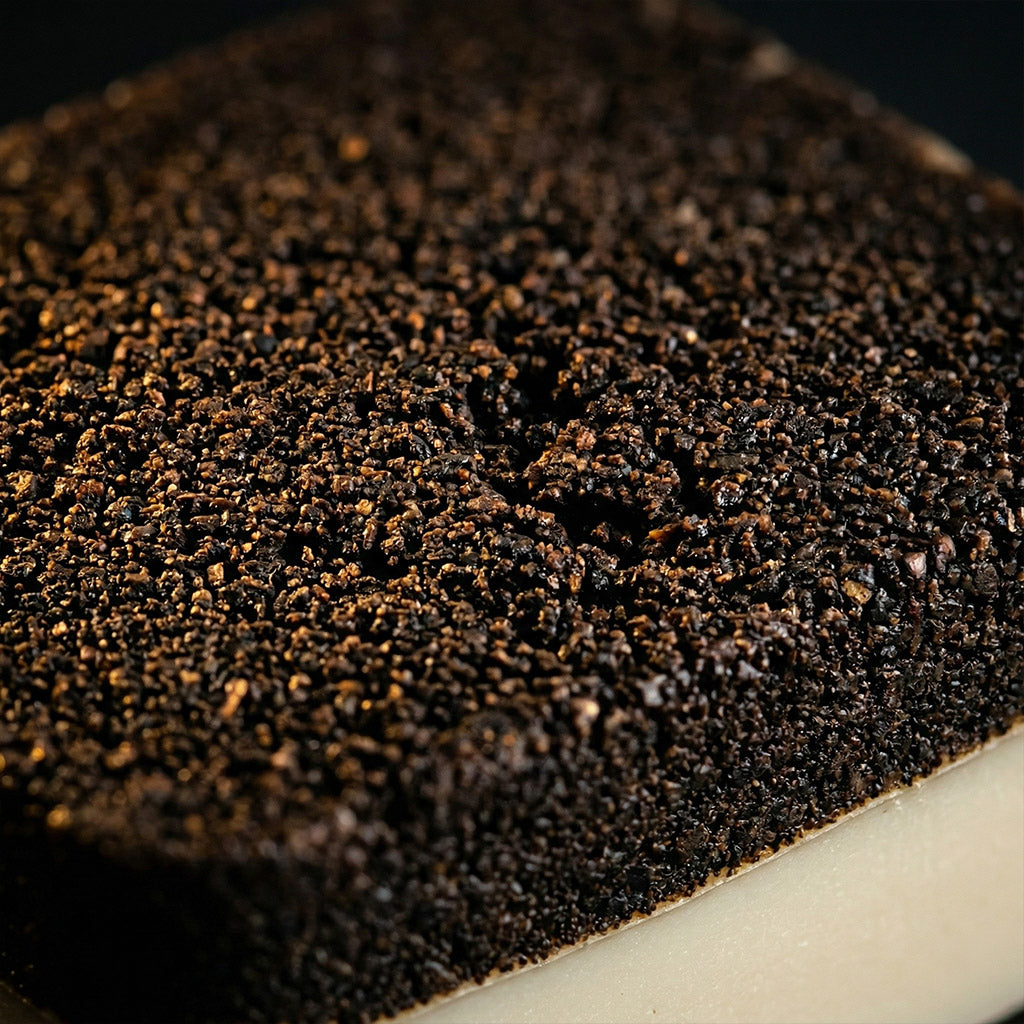 Close-up of a dark brown textured surface