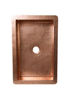 33" Drop-in Single Well Plain Hammered Copper Kitchen Sink