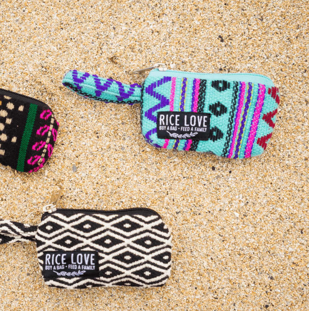 Rice Love Coin Purse - Upcycled Jute Accessory